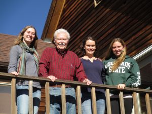 Grandpa with 3 grand-daughters